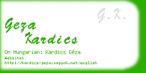 geza kardics business card